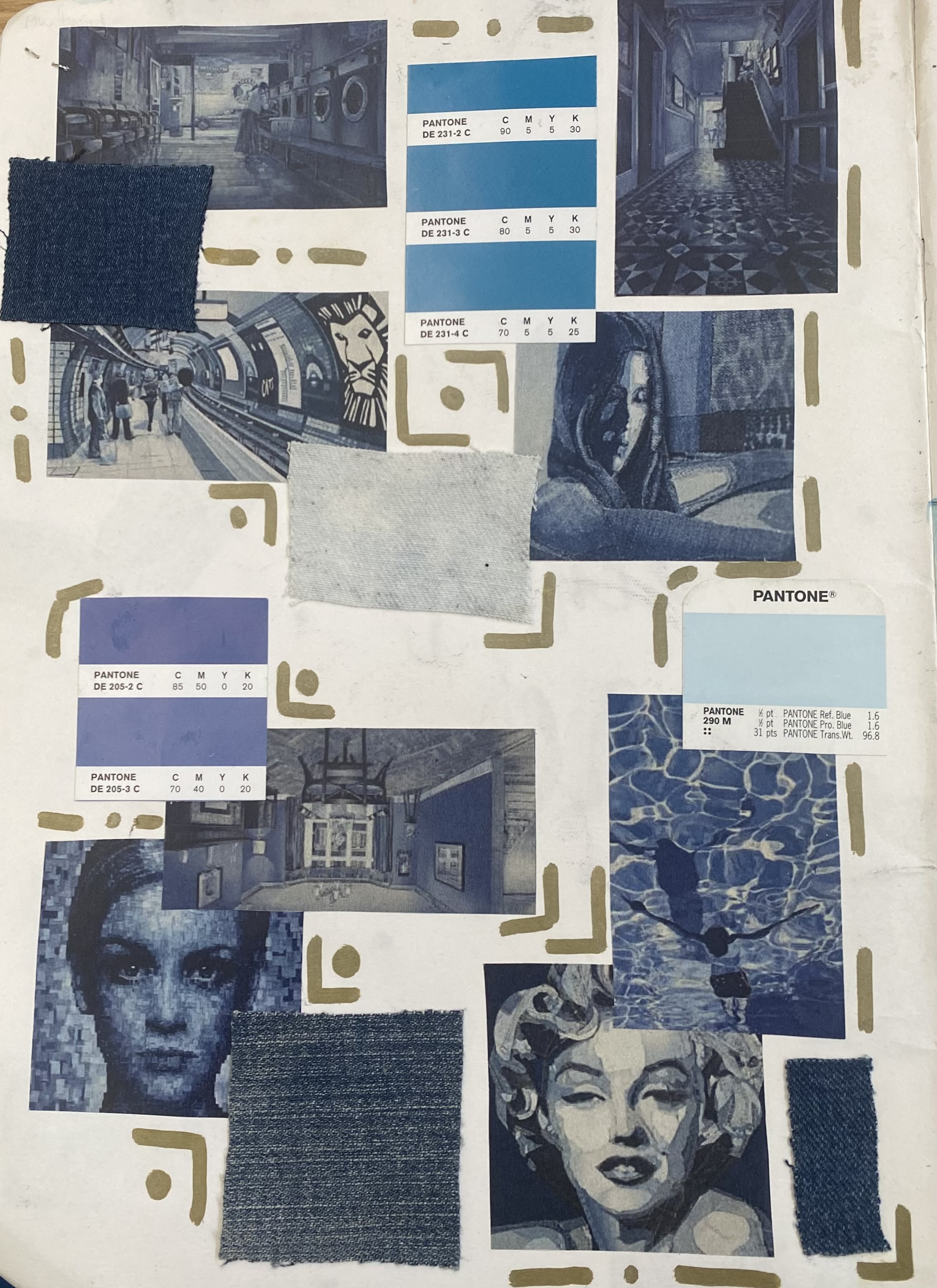 This is a mood board I had used to come up with different denim design ideas.